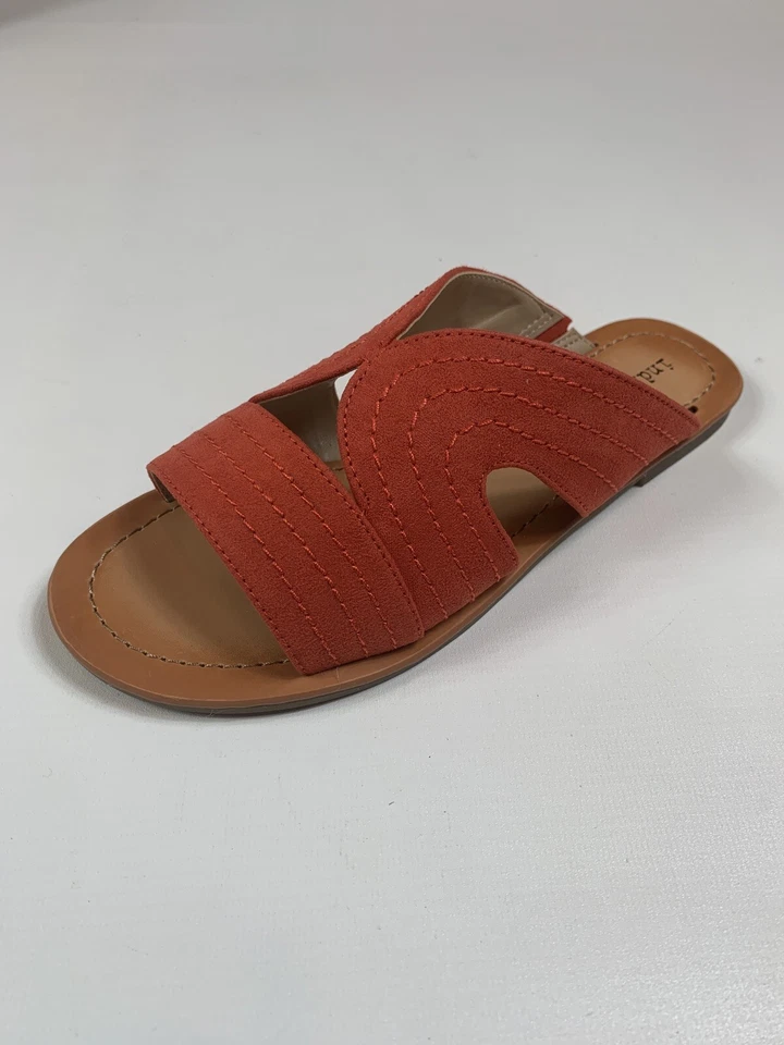 Женские сандалии-шлепанцы Indigo Rd Bayron2 ткань с открытым носком оранжевая ткань #2W - Изображение 2 из 4