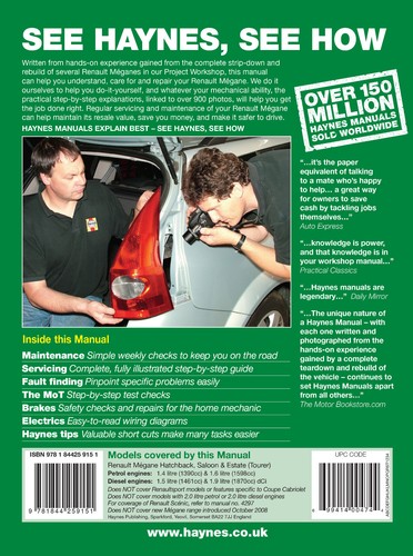 4284 Renault Megane 2002 - 2005 Petrol & Diesel Haynes Service and Repair Manual - Picture 2 of 2