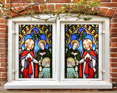 3D gewölbte Textur N36 Fenster Folie Druck Aufkleber haften Buntglas UV Block Amy