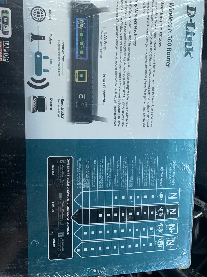 Brand New Factory sealed D-Link DIR-615 300 Mbps 4-Port 10/100 Wireless N Router - Image 2 of 2