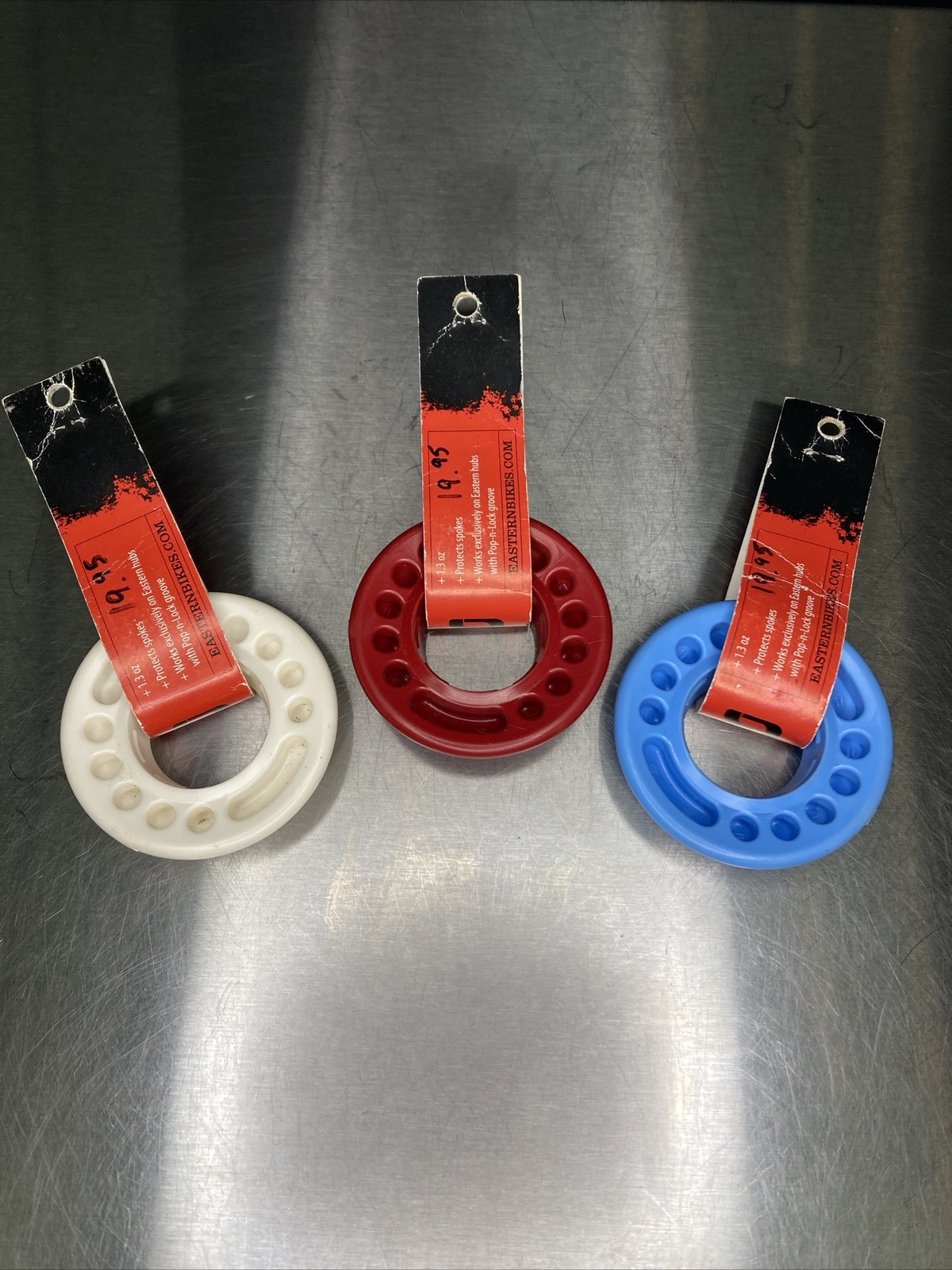 Eastern Bikes Pop n Lock BMX Hub Guards Red White And Blue 3 New Ones 3x