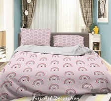 3D Rainbow Pattern Kids Pink Quilt Cover Set Duvet Cover Bedding Pillowcases