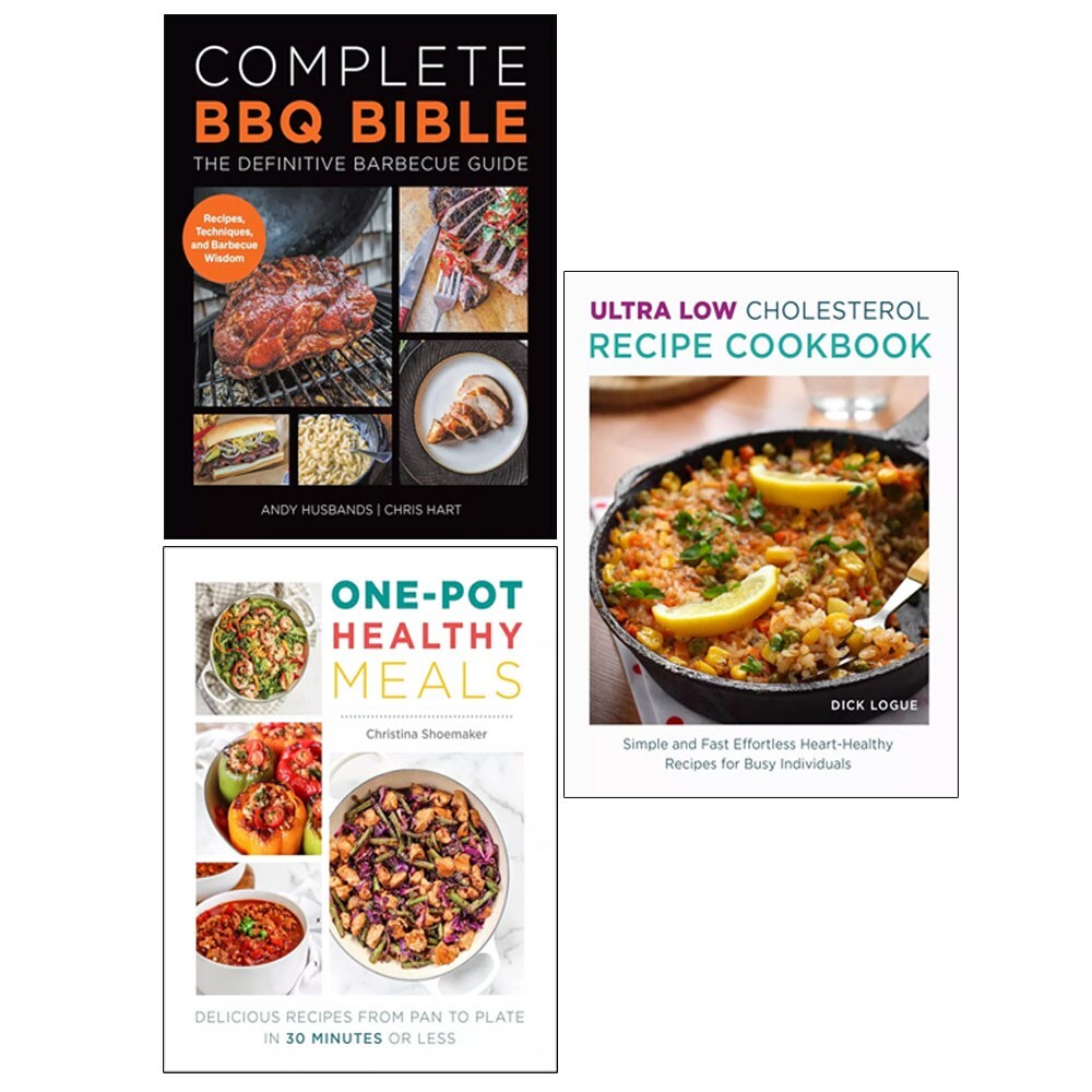 Complete BBQ BIBLE,One Pot Healthy Meals,Ultra Low Cholesterol Recipe 3 Books - Image 2