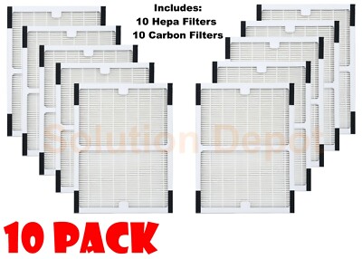 10 Pack Hepa + Carbon Filters For Idylis A IAP-10-100, IAP-10-150, IAF-H-10 