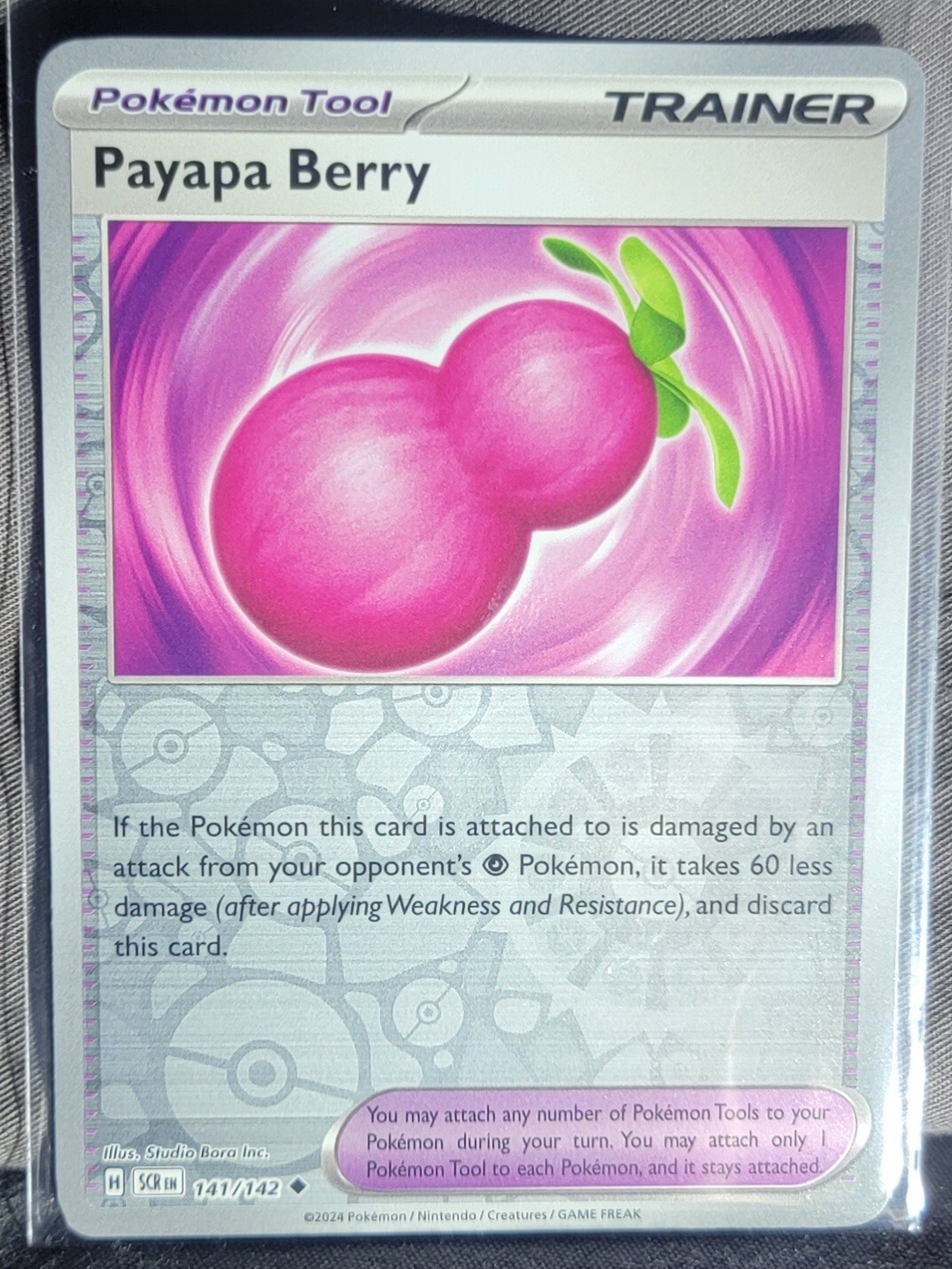 Pokemon TCG Card Payapa Berry 141/142 S&V Stellar Crown Uncommon Reverse HoloNM 
