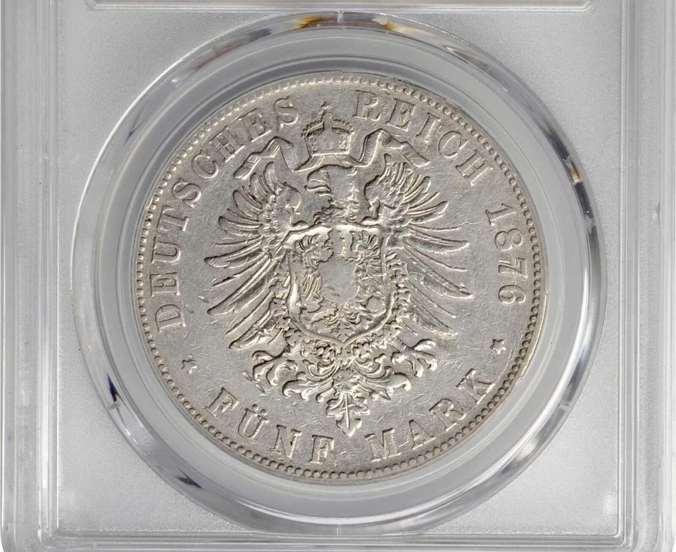 Germany Baden 1876-G. 5 Mark PCGS VF-35. KM-263. - Image 2 of 2