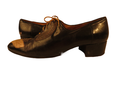 Mens Dance Shoes sz 11 Narrow Vintage Leather Swing Dancing Lindy Hop Art Deco - Picture 8 of 19