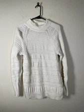 Club Monaco Women's LS Ivory Wool/Cashmere Heavy Knit Sweater SP SKiing Outdoor