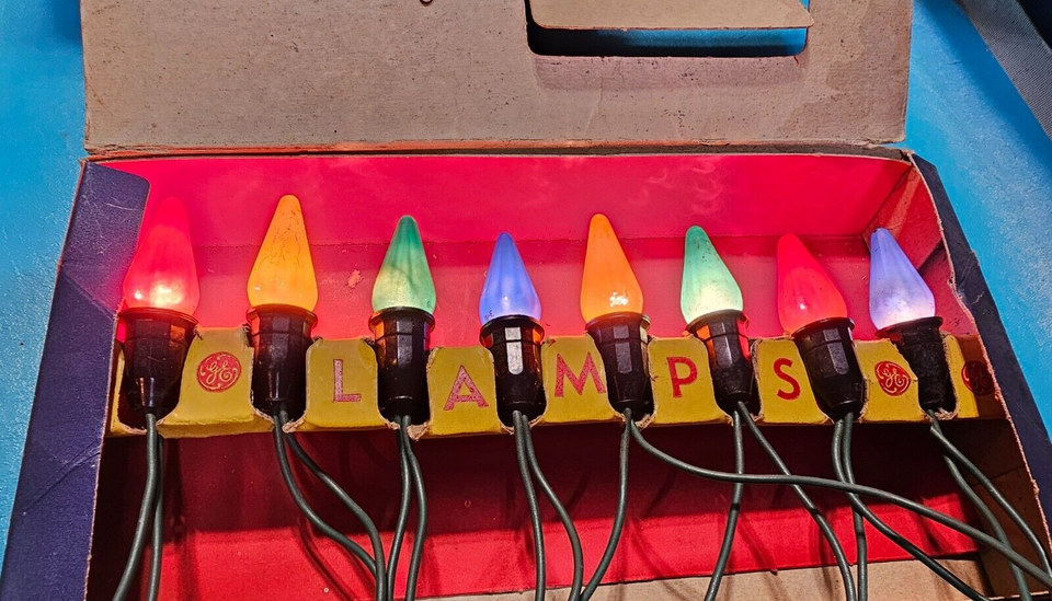 Vintage C6 TIMCO Christmas Tree Light Set Store Display Box works eBay