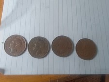 Australian Pennies 1934, 1943, 1943, 1944