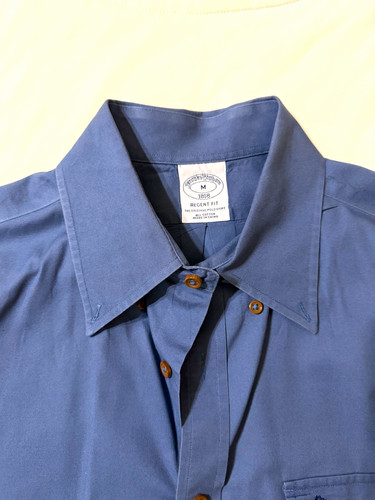 Brooks Brothers Regent Fit Regular Fit Blue Solid Cotton 15.5 32/33 Shirt