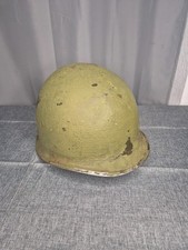 US Army WWII M1 Helmet Shell Front Seam Swivel Bale Original WW2 2. WK Stahlhelm