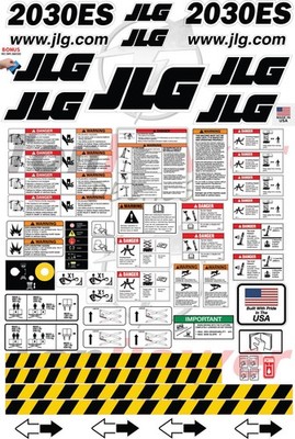 Fits JLG 2030ES Scissor Lift Decal Kit   Laminated 3M Vinyl - Free Shipping