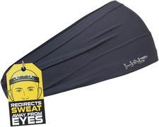 Halo Headband BANDIT 4" Wide Pullover Sweatband Running - CHARCOAL - Made USA