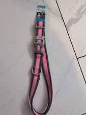 Coastal Pro - Reflective Adjustable Dog Collar Grey with Neon Pink L 18x26. K6