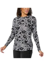 DG2 by Diane Gilman Women's Ruched Sleeve Sweater Knit Top Gray