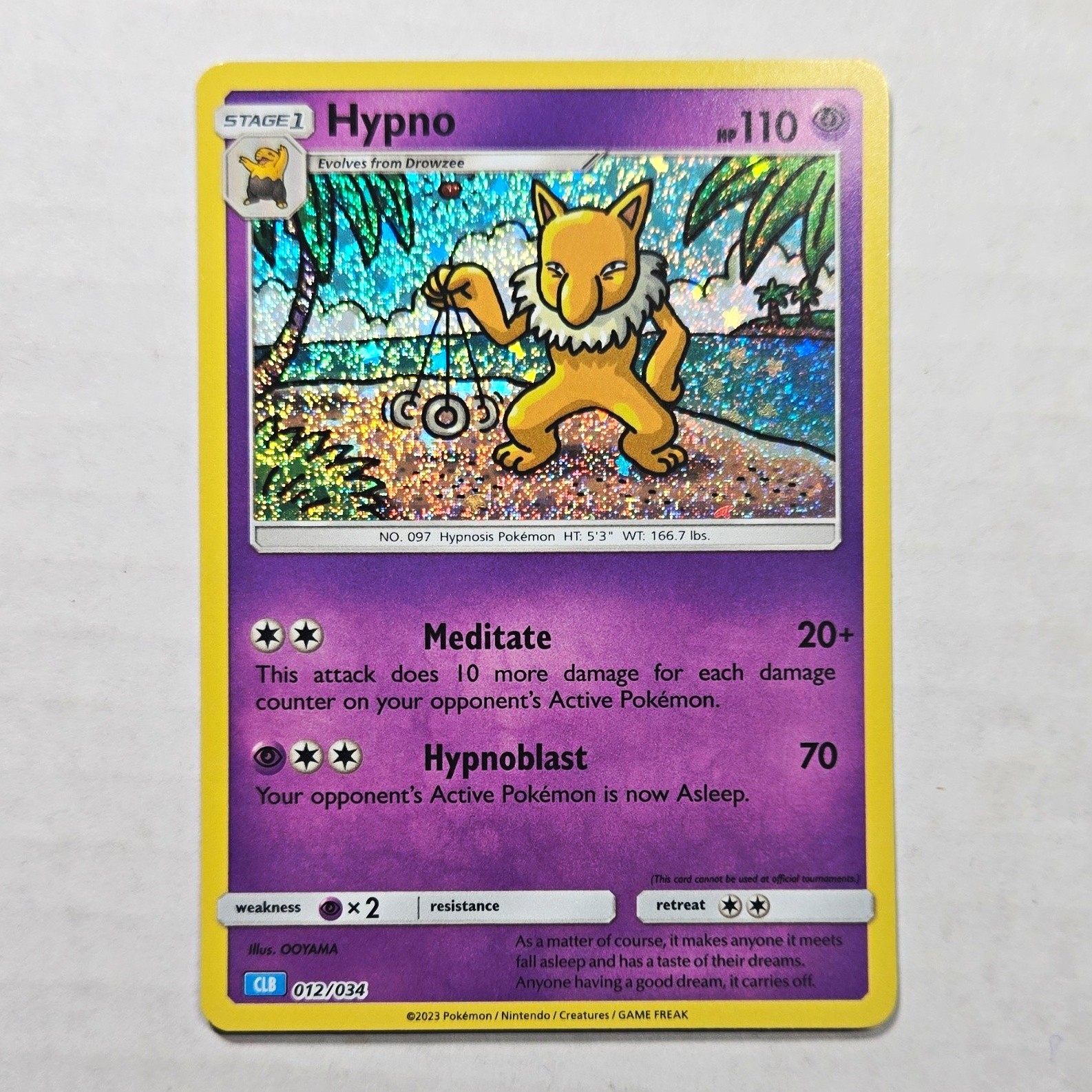 Hypno CLB 012/034 Holo EN 2023 110HP Stage 1 Pokemon TCG Card