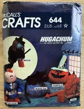 McCall’s Craft Pattern 644 Halloween Hugachum Witch Cat Devil Pumpkin Uncut FF
