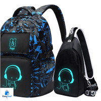 Schulrucksack Blau Jungen MäDchen Ergonomisch Wasserabweisend Reflektierend 22L