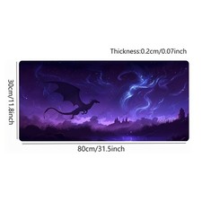 40 90cm Mystic Purple Aurora Dragon Fantasy Large Gaming Mouse Pad, Anti slip Co
