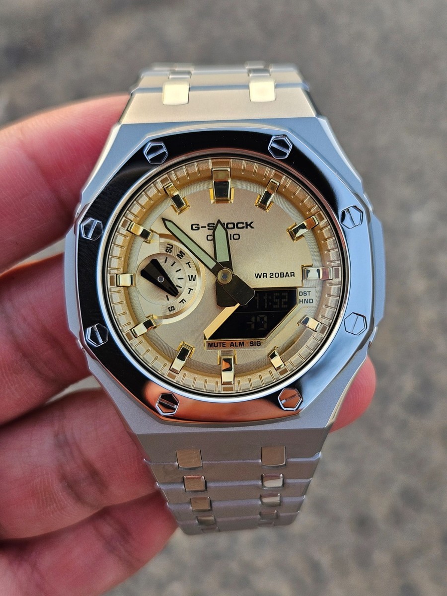 Custom Casio G-Shock GA-2100 – Shiny Stainless Steel Case