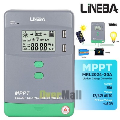 780W 30A MPPT Solar PV Regulators 12V 24V AUTO Solar Charge Controller LCD 2 USB