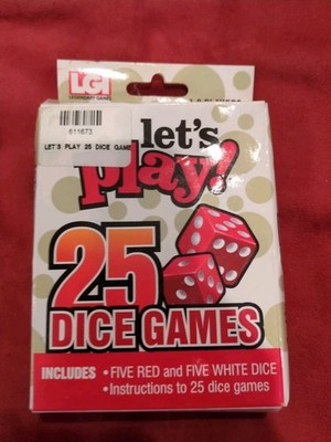 New Let s Play! 25 Dice Games 5 Red Dice 5 White Dice Instructions to 25 Games