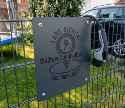 Wallbox-Zaunhalterung für Doppelstabmattenzaun-Montage / Standfuß Alternative