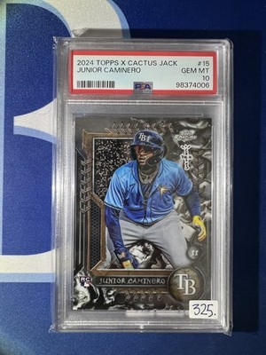 2024 TOPPS COSMIC CHROME X CACTUS JACK #15 JUNIOR CAMINERO PSA 10