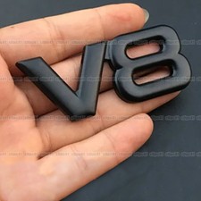 Black Metal V8 Emblem Logo Rear Trunk Fender Engine  Car Badge Sticker Decal