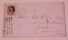US COVER EFO TRHEB FOR THREE ERROR 1866 B/S COLLECTED WASH DC