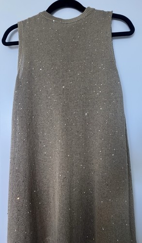 BRUNELLO CUCINELLI FABULOUS STYLISH SEQUIN KNIT ASYMMETRICAL DRESS, size S - Picture 7 of 17