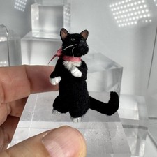 Artisan Dollhouse Miniature Black White Cat Kerry Pajutee 1:12 Scale LSC34