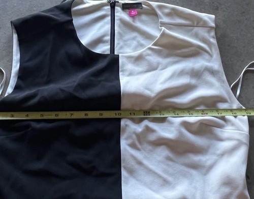 Abito donna Vince Camuto taglia 10 fantasia retrò rosso nero bianco zip formale - Foto 6 di 15
