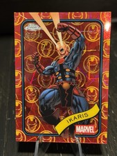 2025 Topps Chrome Marvel Iron Man Red & Gold Lazer Refractor /100 Ikaris #76