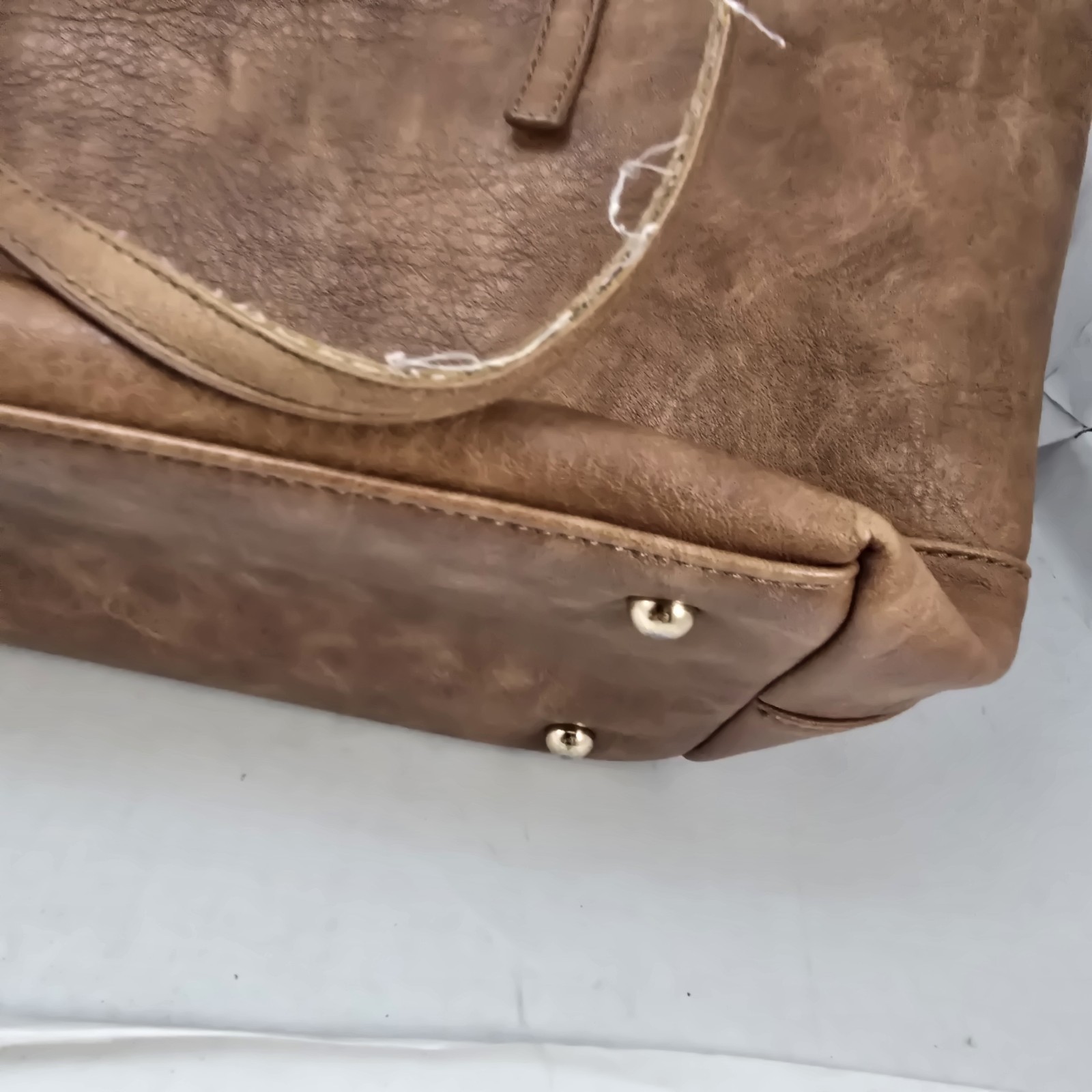 Urban Expressions Brown Faux Leather Tote Handbag Large Shoulder Bag  thumbnail 3