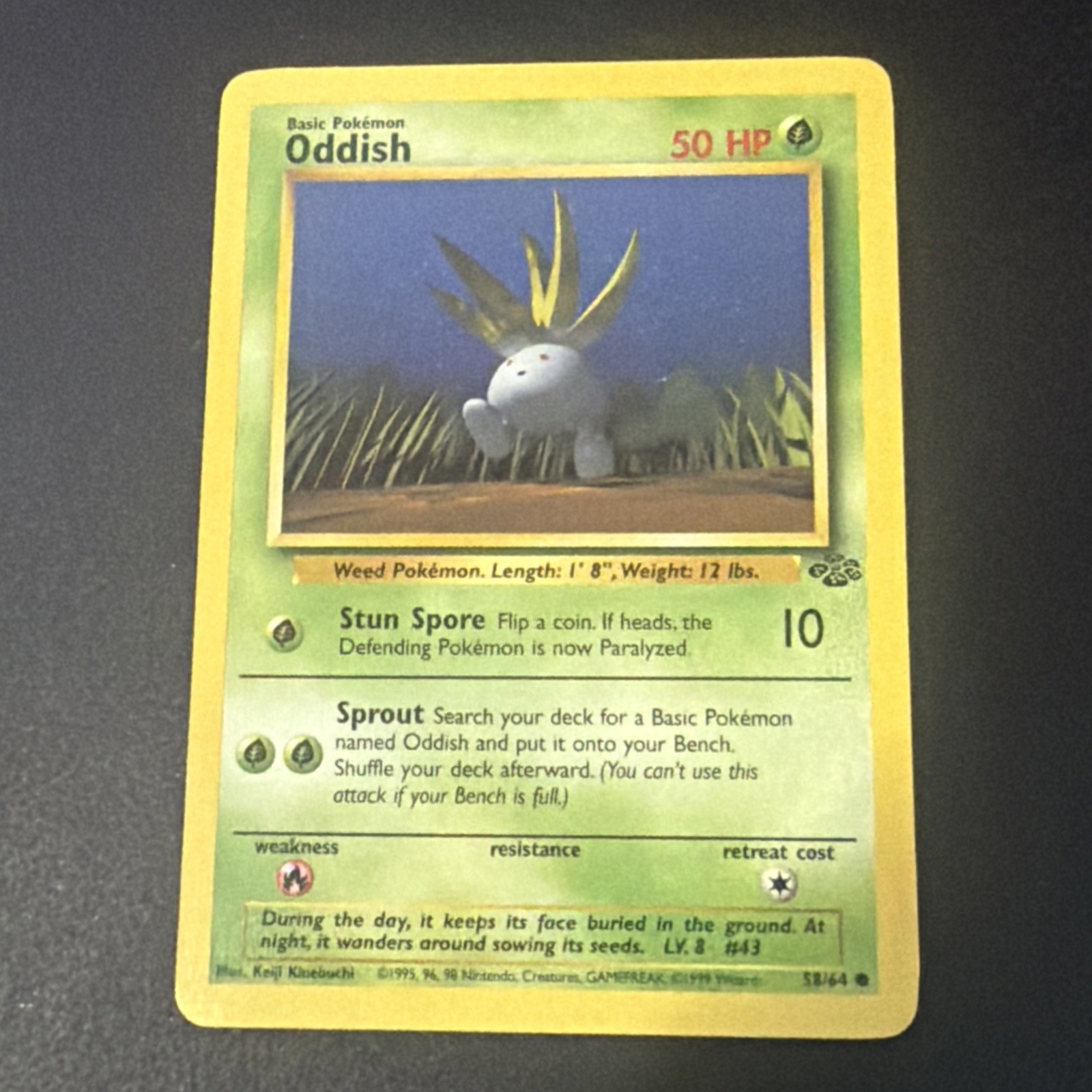 Pokémon TCG Oddish Jungle 58/64 Regular Unlimited Common NM NP