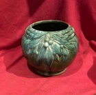 Vintage Nelson McCoy 6" Tall Leaves Berries Pot Jardiniere Planter Glossy Green
