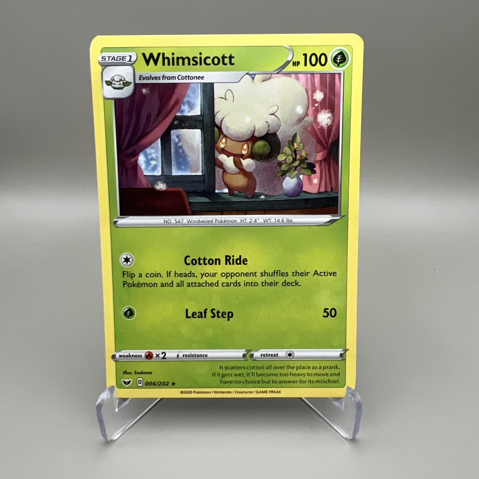 Whimsicott 006/202 Regular Rare - Sword & Shield Base 2020 Pokemon TCG - NM