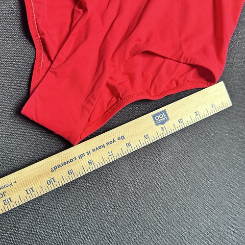 Swimsuit By Melissa Odabash Womens Red Pompeii V-Neck One-Piece Size 4 5449 - Picture 6 of 11