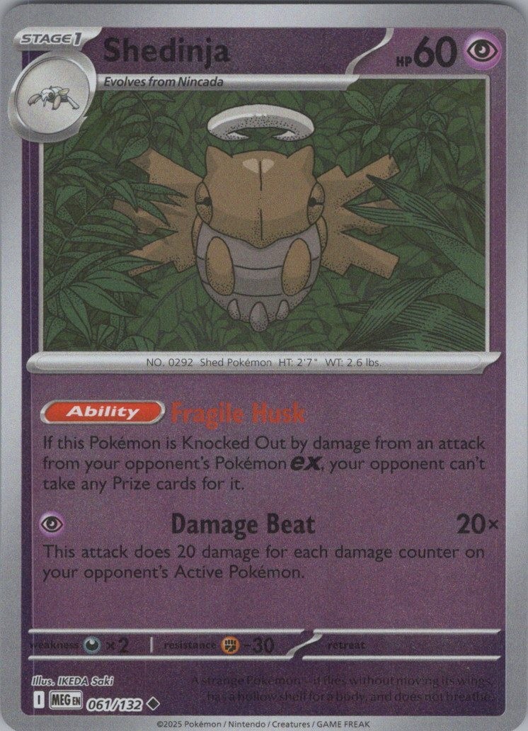 Shedinja 061/132 NM Reverse Foil - Uncommon ME01: Mega Evolution
