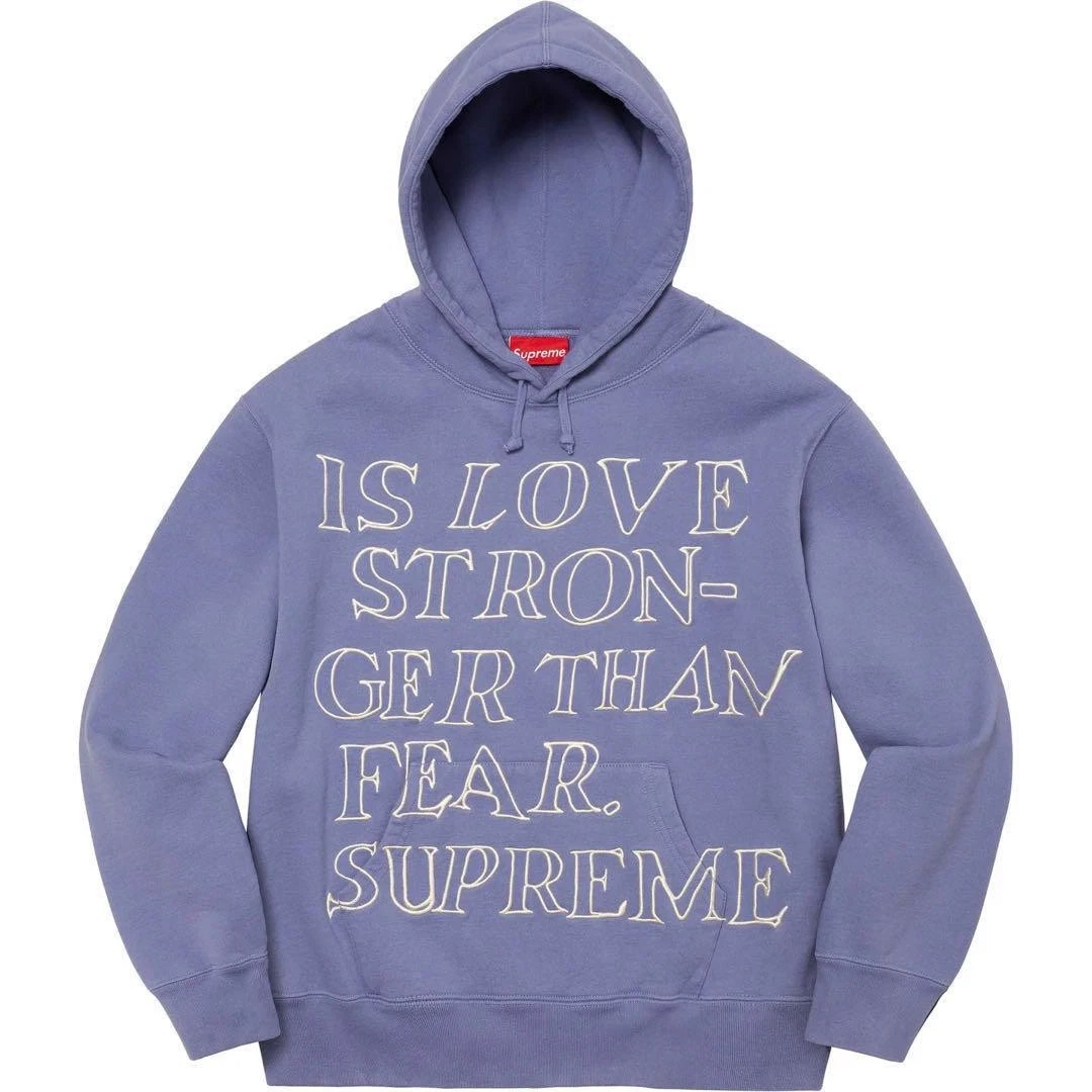 Chemises à capuche homme Supreme L plus fort que la peur streetwear emblématique rare limitée