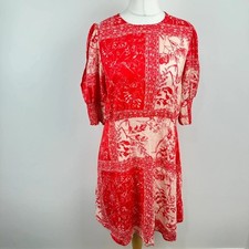 Next short sleeve dress, women’s size 12 red spring summer floral