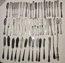 55 Vintage Silverplate Butter Spreaders Butter Knives Master Butter Lot (#117)