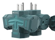 Cable Matters 2-Pack 3-Way Outdoor Plug Splitter – 15A 1875W Multi Outlet Green