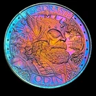 1 Oz Silver Coin .999 Asgard Odin Round Monster Rainbow Toning Uncirculated