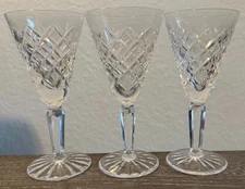 3 Waterford Cut Crystal TYRONE 5-3/8" Sherry Glasses
