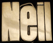 KJ08144 NOS VINTAGE 1970s CUT-OUT NAME  NEIL  SOLID BRASS BUCKLE