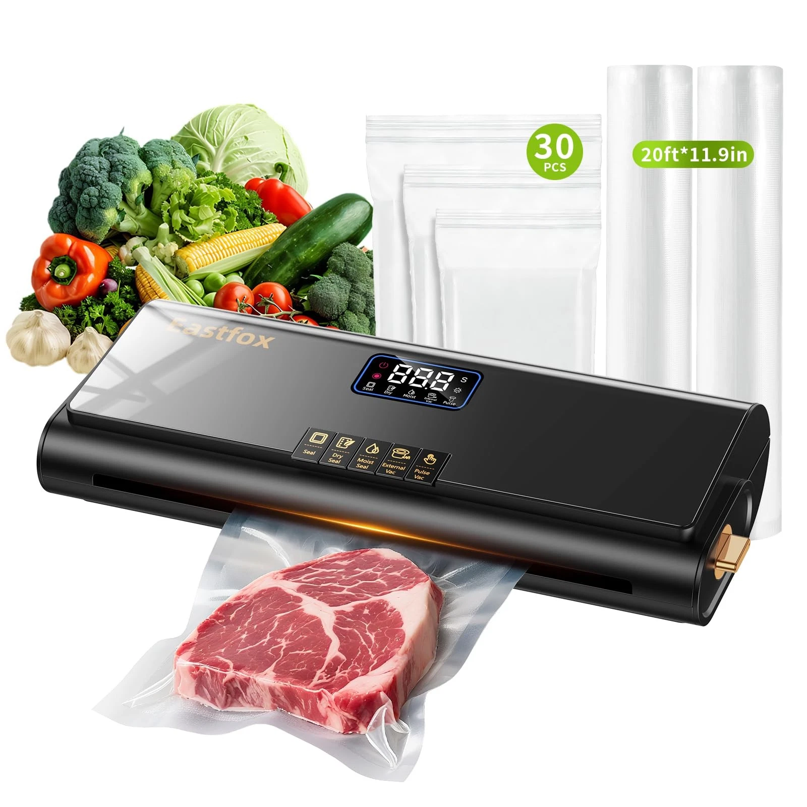 Updated Patented Food Preserver Vacuum Sealer Fully Automatic Heat Sealer Mac...
