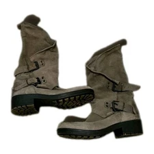 Coolway Alida Womens Brown Suede Buckle Moto Mid Calf Boots Uk 38 US Size 7-7.5